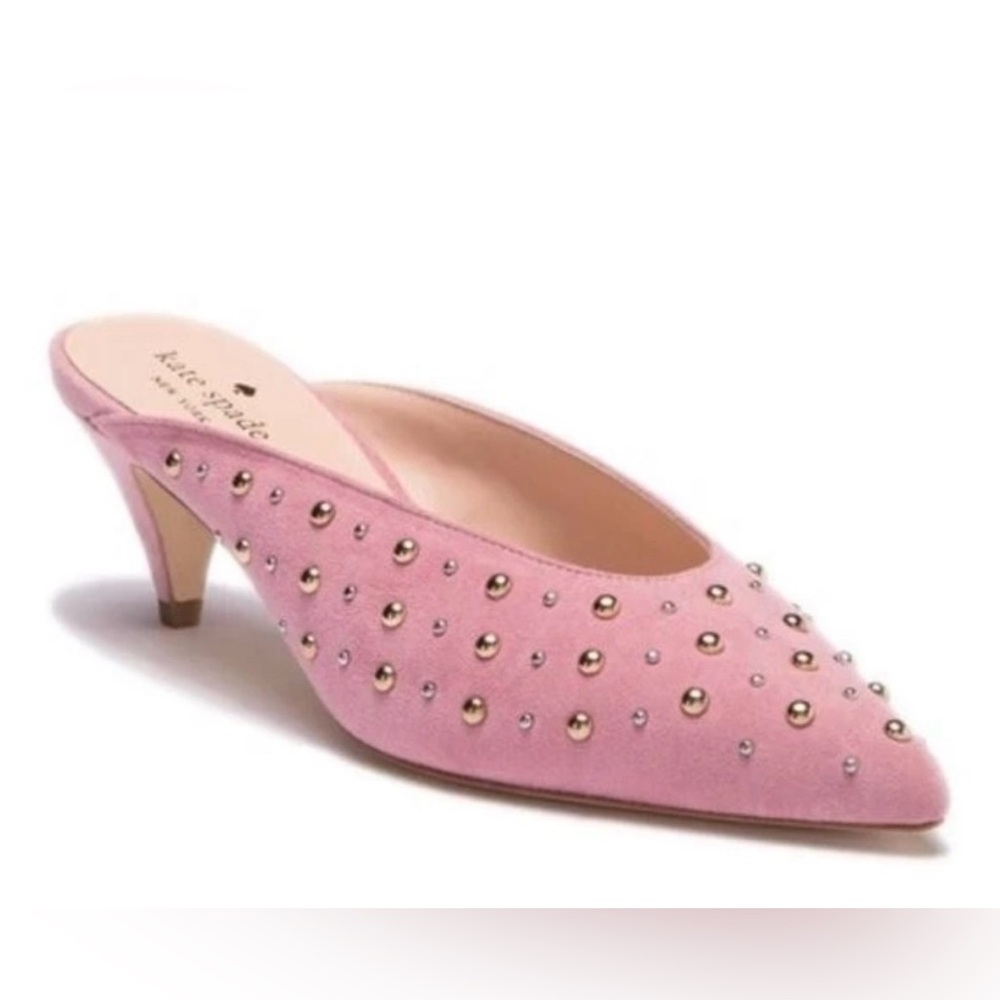 Kate Spade New York PARISIAN PINK Women's Surie Suede Kitten Heel Mules, US 9